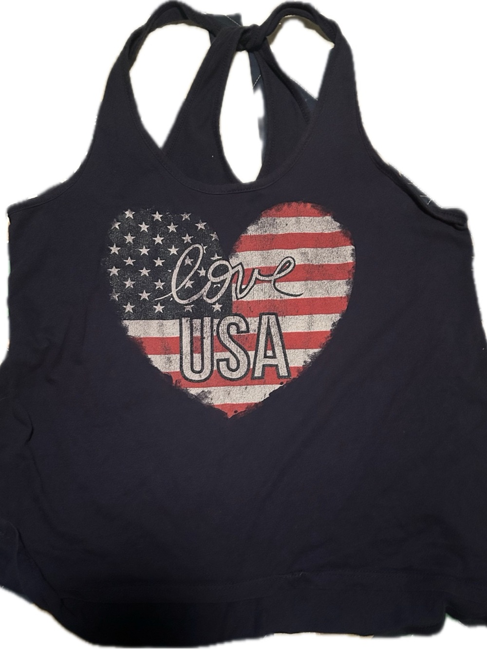 Love USA Women's Navy Graphic Tank Top